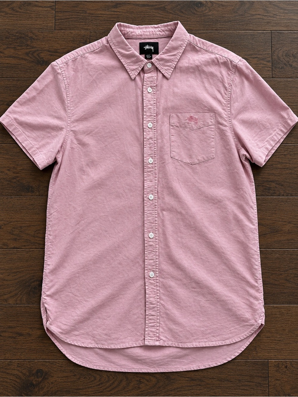 Stüssy 2017 Archive Classic Oxford SS Button Up Pink Small NWT